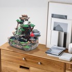 Indoor Water Fountain Led Light Tabletop  Resin Rockery Fengshui Waterfall Decor