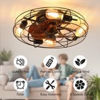 20  Ceiling Fan Light Flush Mount Farmhouse Caged Lights Kit With Remote Control