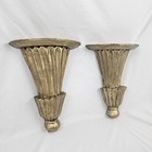 Vintage Gilt Wood Corbel Wall Shelf Pair Sconce Neoclassic Carved Large
