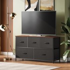 Wlive Dresser For Bedroom 11 81 d X 39 37 w X 21 65 h  Black And Rustic Brown 