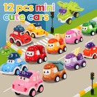 12 Pcs Pull Back Cars Set Toys For 1 2 3 Year Toddlers  Baby 12 Cute 