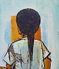 Vintage Danish Modern Oil Painting- Framed- Style Of Christian Larsen- Classic