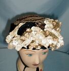 Elaborate Antique Hat Victorian 1880 s Black Velvet Lace And Gold Trims