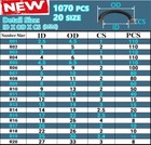 1070 Pcs O Rings Assortment Kit With Pick And Hook Set  20 Size