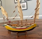 Vintage Wooden Handcrafted Model Chinese Junk Ship Vessel Boat Nautical 8 