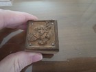Vintage Letterpress Printing Block Santa Claus Christmas Stars