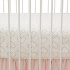 Lambs   Ivy Confetti White With Gold Hearts 100  Cotton Baby Fitted Crib Sheet