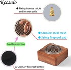 Acacia Wood Incense Burner For Cones   Coils  With Sticks Holder - Brown 