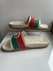 Gucci Men s Interlocking Gg Rubber Pool Slides Mystic White 655265 Size 9 5