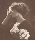 Postcard Rppc Elegant Woman Flowers Hair Bouquet Denmark 1914 Danish Message Sf
