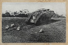 Rare Recycled  Ww1 Us Army 27th Div  107th Inf  W  Brit Tank Cover Litho Pc 1918
