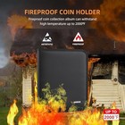 Fireproof Coin Collection Album For Collectors 300 Pockets Coins Album Black