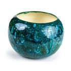 Vintage Planter Pot Set Of 3 Handcrafted 6 Inches Mcm Green Blue Burgundy Spot