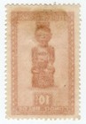 1947 Belgian Congo Hemba Ancestor Figure 10c Postage Stamp Orange Vintage