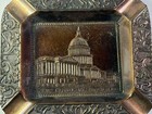 Early Vintage The Capital Washington Dc Brass Copper Ash Tray Souvenir Japan Usa