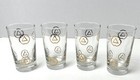 Vintage Cities Service Citgo Drink Cocktail Juice Glass Gold Emblems Set Of 4