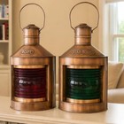 Vintage Brass Ship Lantern Set Port Starboard Nautical Marine Lights Decor Gift