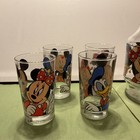 Vintage Disney Glass Carafe   9      Mickey  Minnie And Donald   7 Glasses  