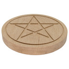 Oak Wood Pentacle Paten Plate Wicca Witchcraft Altar Ritual Tool - Unfinished