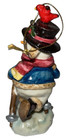 Vintage Snowman Christmas Ornament Sno Skis Cardinal On Hat