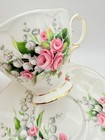 Vintage Royal Albert Lily Of The Valley Pink Rose Cup   Saucer  Bridal Teacup