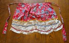 2 Women s Vintage Half Apron Blue Floral Eyelet Red Paisley Sheer