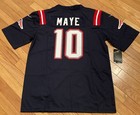 Men s New England Patriots Drake Maye  10 Stitched Navy Player Game Jersry Nwt