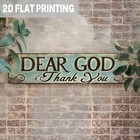 Metal Tin Sign Dear God Thank You Distressed Vintage Faith Kitchen Wall Decor