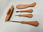 Vintage 1930s Bakelite celluloid Pink peach pearl 5 Piece Vanity Dresser Set