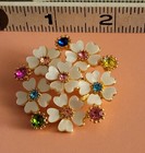 Gorgeous Spring Blooming Multicolor Rhinestone Flower Bouquet Brooch Pin E284
