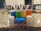 8 Vintage Evenflo Drop In Style Baby Bottles   Liners