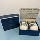  2  Royal Worcester Single Egg Coddlers Lid England Porcelain Bird In Box  crack