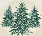 Set Of 8 Christmas Salad side Plates Winter Green Holiday Table Decor Ceramic