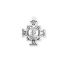 Saint Michael The Archangel Maltese Cross Sterling Silver Medal  18  Chain S1675