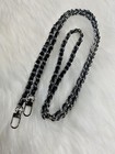 Bag Chain Strap Replacement Crossbody Handbag Purse Diy 48    Silver Black Leather