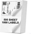 1000 Premium 8 5  X 5 5  Half Sheet Self Adhesive Shipping Labels