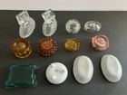 Mixed Lot Of 11 Vintage Glass   Porcelain Salt Cellars