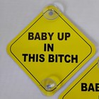 2pcs  baby Up In This B  Baby On Board Metal Driving Safety Warning Car Signs