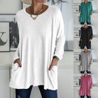 Women Long Sleeve T Shirt Blouse Plus Size Lady Casual Baggy Tops Tee Pullover K