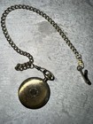 Benrus Quartz Full Hunter Pocket Watch Date Arabic Dial Gold Tone W  Chain