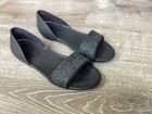 Crocs Lina Embellished D orsay Flats Womens Size 11 Black Sandals Comfort Slipon
