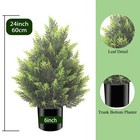 2ft Artificial Topiary Tree Realistic Faux Cedar Pine Uv Rated Indoor 2 Pk