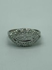 Vintage Art Deco Style Round Lab Created Diamond 925 Silver Engagement Ring