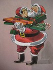 Unused 1960s Vintage Greeting Card Studio Press Christmas Santa Looks At Watch
