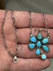Sterling Silver Native American Sw Blue Ridge Turquoise Dragonfly Necklace 925