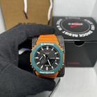 Casio G-shock Analog digital Quartz Orange Resin Watch Green Bezel 200m Box