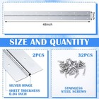 48 Inch 2 Pack Piano Hinges Heavy Duty Steel Continuous Hinge