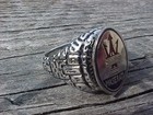 Maserati  Logo Silver Chrome Ring  9 Nos Hi- Quality Class