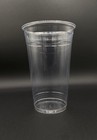 32 Oz Disposable Clear Plastic Cups With Flat Lids 25 Pack