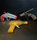  3  Vintage Toy Play Pistol Guns - Remko - Hewmar - Ray Gun